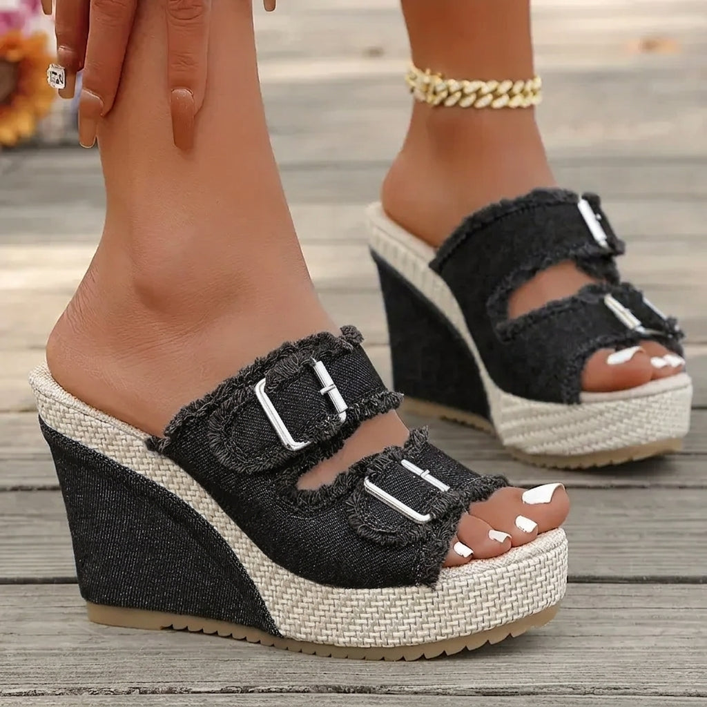 Atelier™ Sandali Con Zeppa In Denim