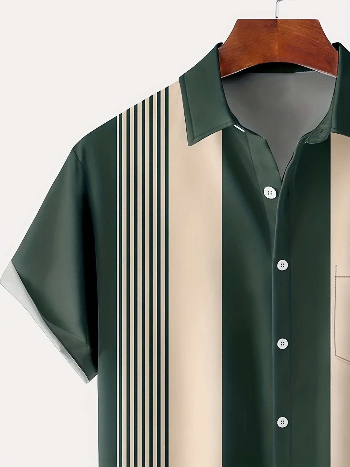 Holt | Camicia da uomo a manica corta stile bowling retrò