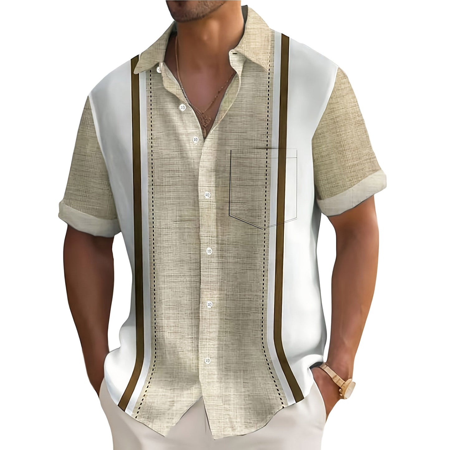 Liam | Camicia a righe da spiaggia