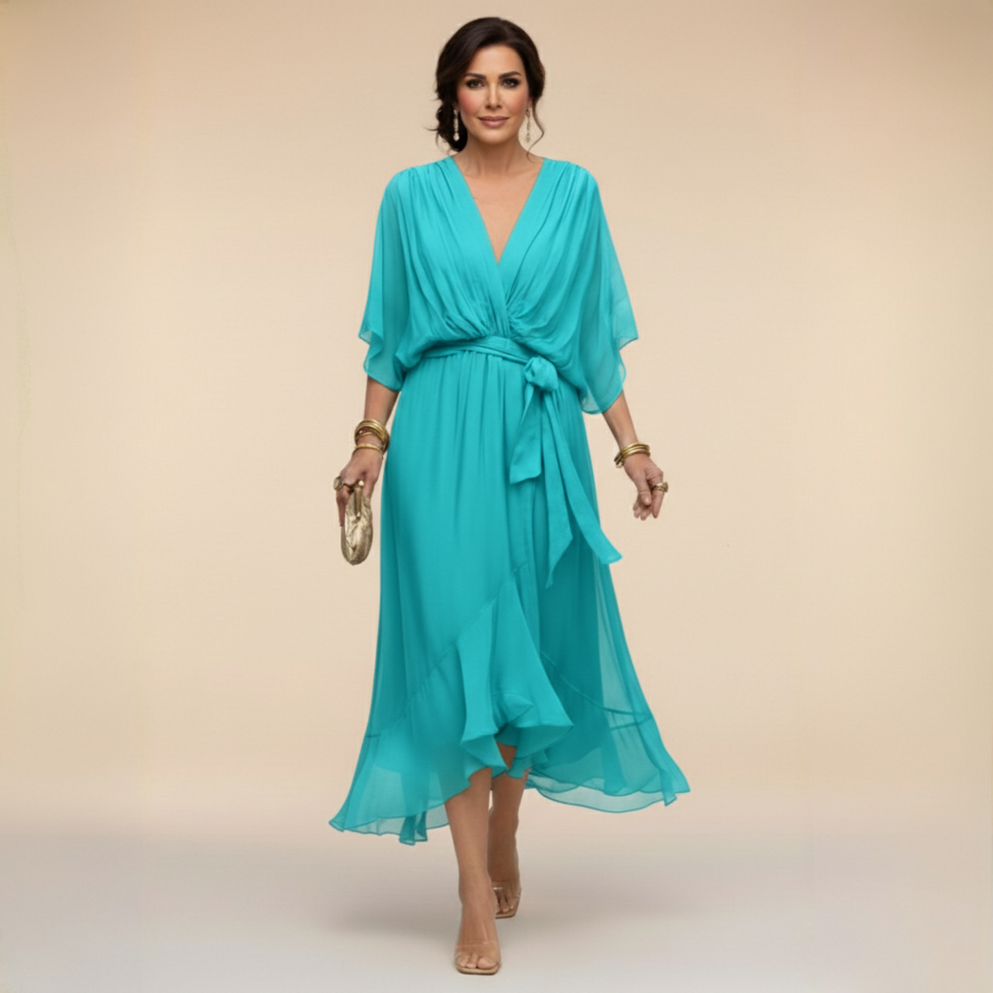 Monica™ Abito Con Scollo A V Elegante