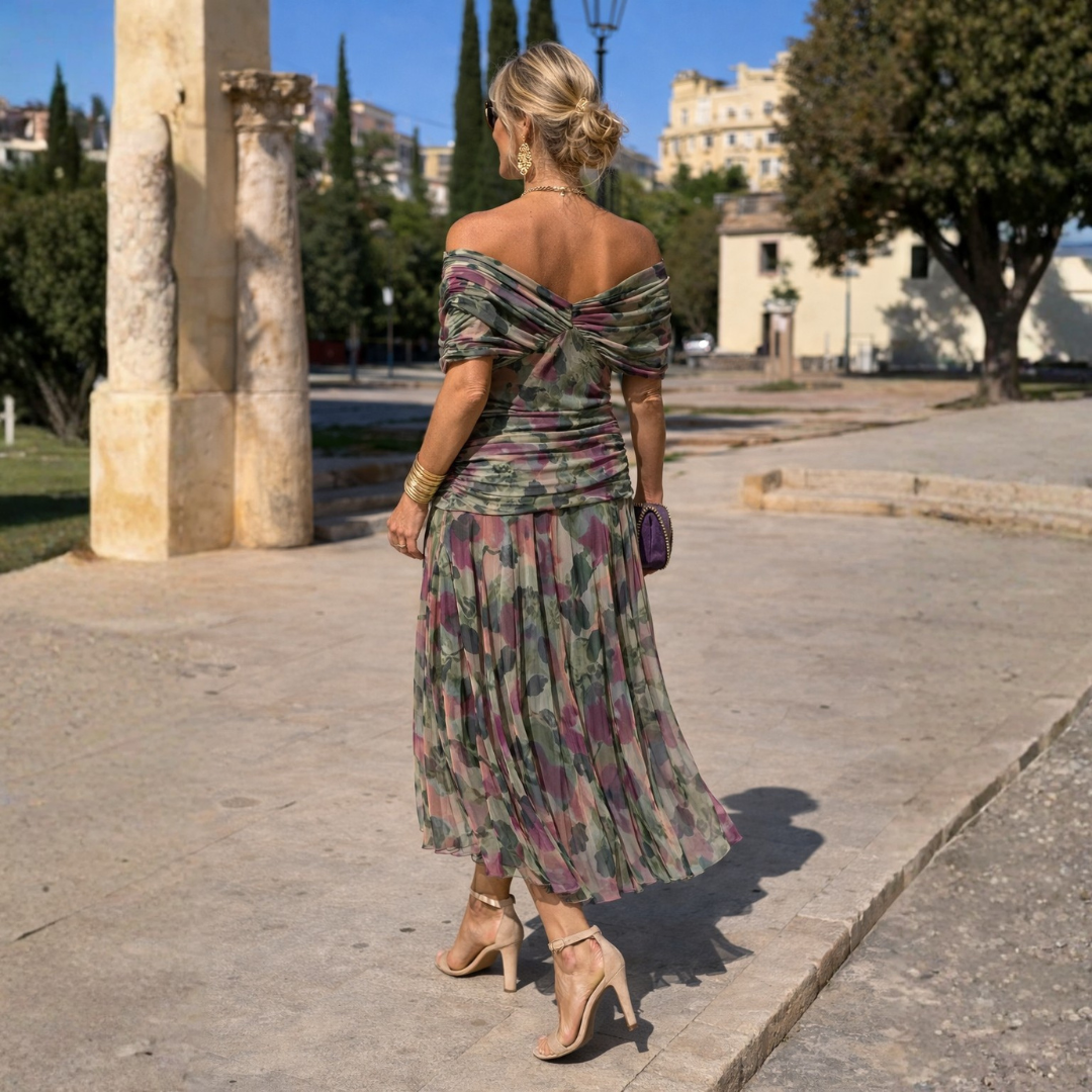 Lidia | Abito lungo con spalle scoperte