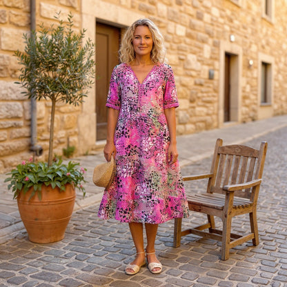 Rachele | Elegante Abito Midi Stampato