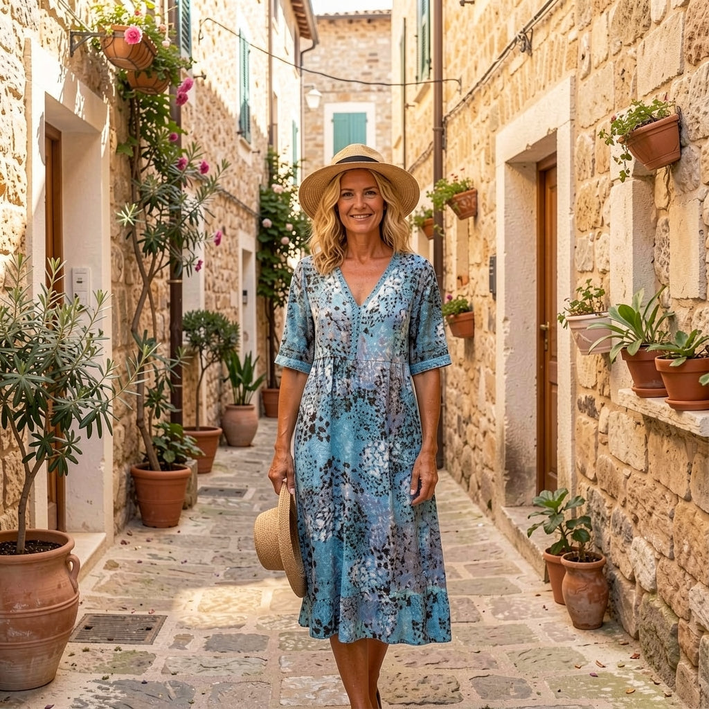 Rachele | Elegante Abito Midi Stampato