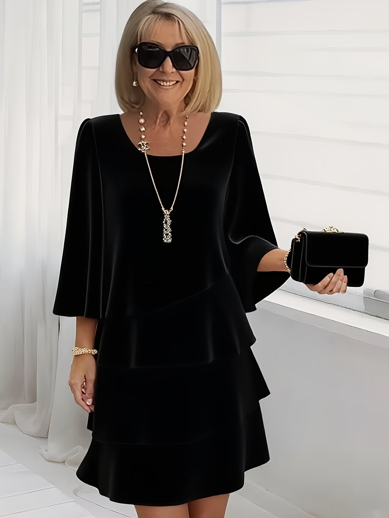 Catherine™ Abito Elegante Con Volant