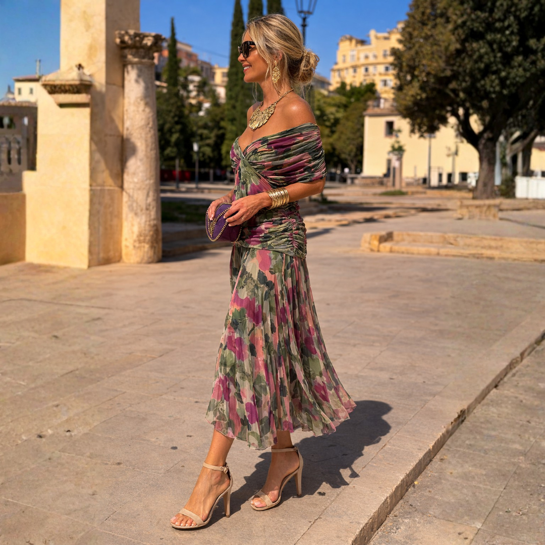 Lidia | Abito lungo con spalle scoperte