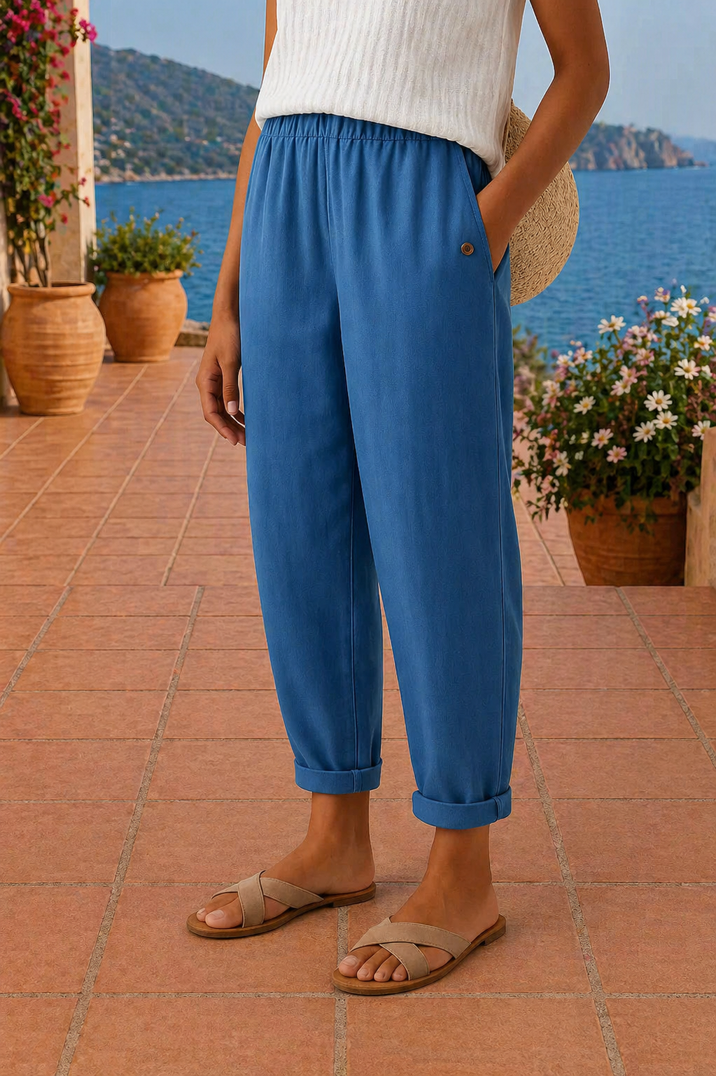 Sienna™ Pantaloni Wide-Leg In Lino
