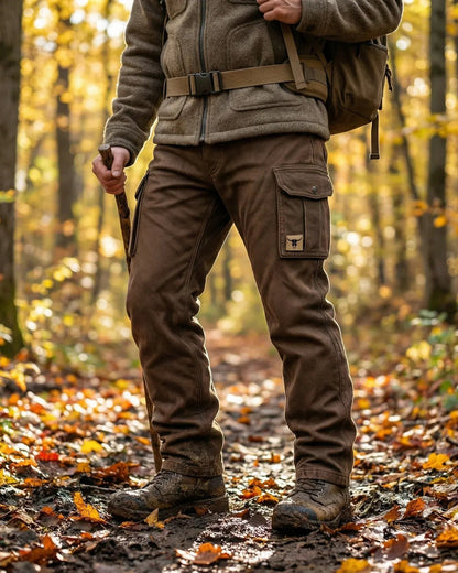 Pantaloni utility da uomo con tasche multiple e cuciture rinforzate
