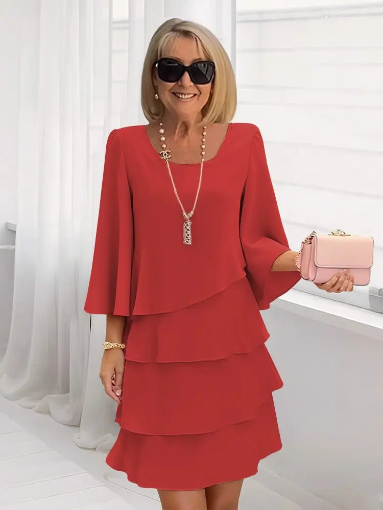 Catherine™ Abito Elegante Con Volant