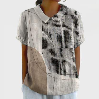 Lana | Camicia con Punti e Linee Astratti