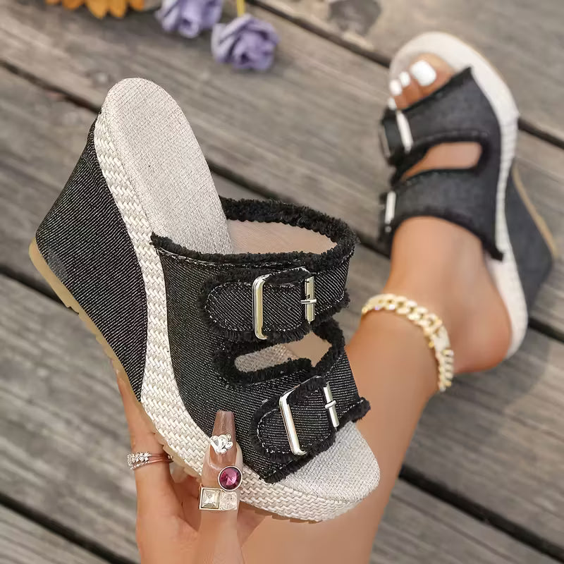 Atelier™ Sandali Con Zeppa In Denim