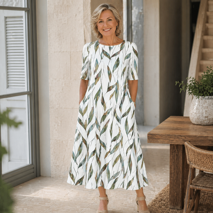 Sarah | Abito Midi Floreale dall'Eleganza Naturale
