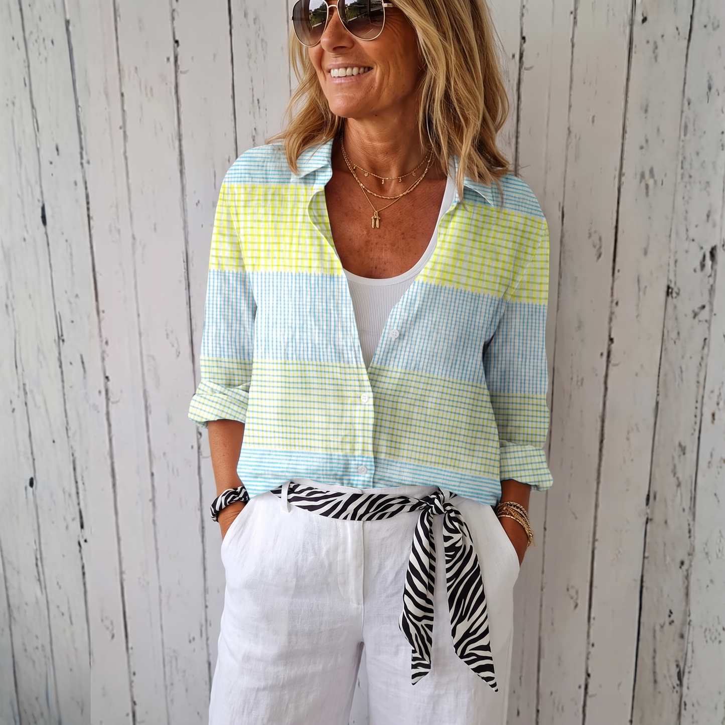 Holly™ | Blusa a Quadretti Pastello